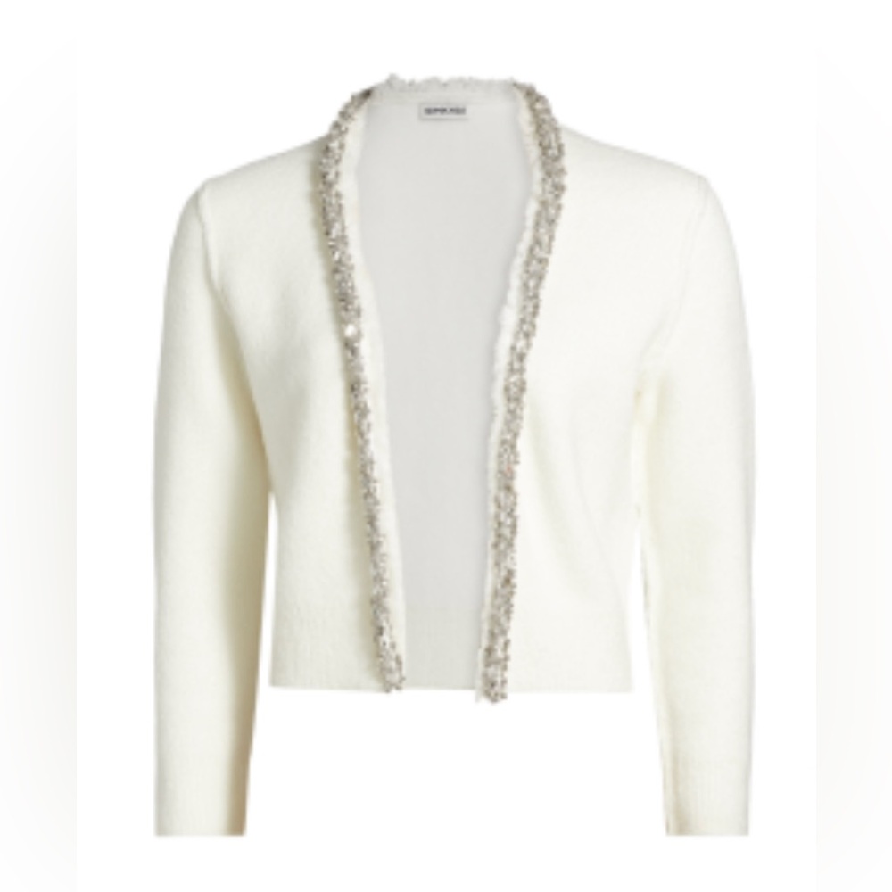 Brand new never worn elegant cream boucle Sweater with Silver Accents